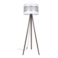 Lattialamppu CORAL 1xE27/60W/230V ruskea/valkoinen/mattakromi