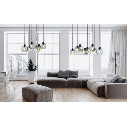 Lattialamppu CUBUS 3xE27/60W/230V musta