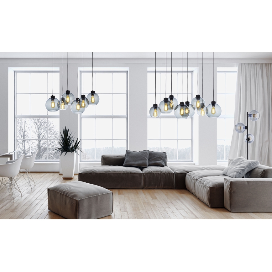 Lattialamppu CUBUS 3xE27/60W/230V musta