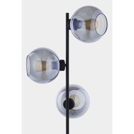Lattialamppu CUBUS 3xE27/60W/230V musta