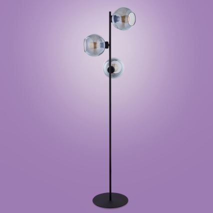 Lattialamppu CUBUS 3xE27/60W/230V musta