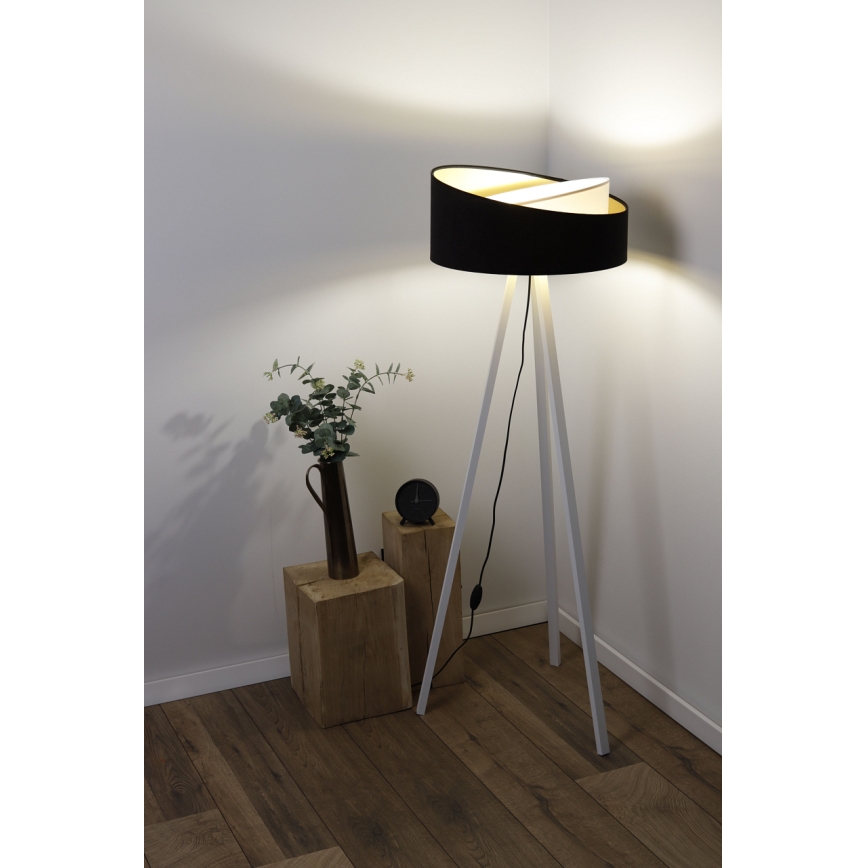 Lattialamppu GALAXY 1xE27/60W/230V musta/valkoinen