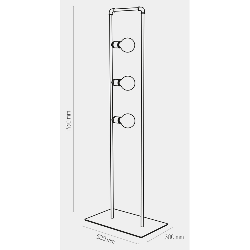 Lattialamppu HYDRIA 3xE27/60W/230V musta