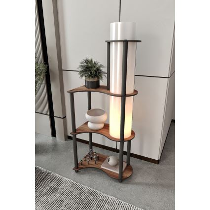 Lattialamppu hyllyillä NOTO 1xE27/40W/230V ruskea/musta