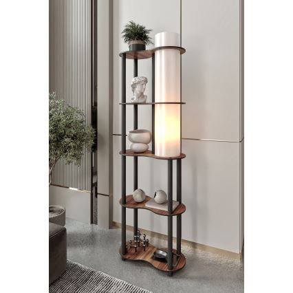 Lattialamppu hyllyillä NOTO 1xE27/40W/230V ruskea/musta