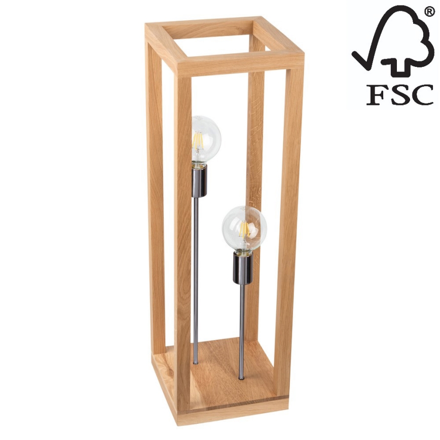 Lattialamppu KAGO 2xE27/60W/230V matta tammi - FSC-sertifioitu
