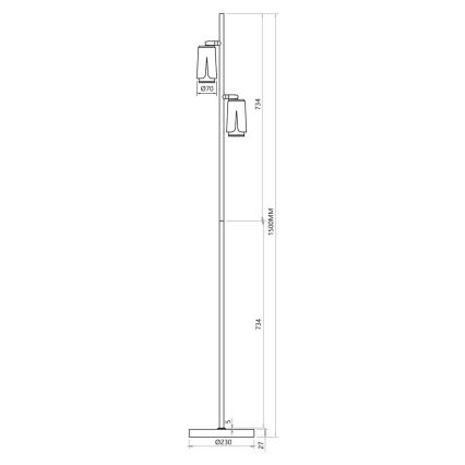 Lattialamppu KUKKA 2xGU10/8W/230V musta