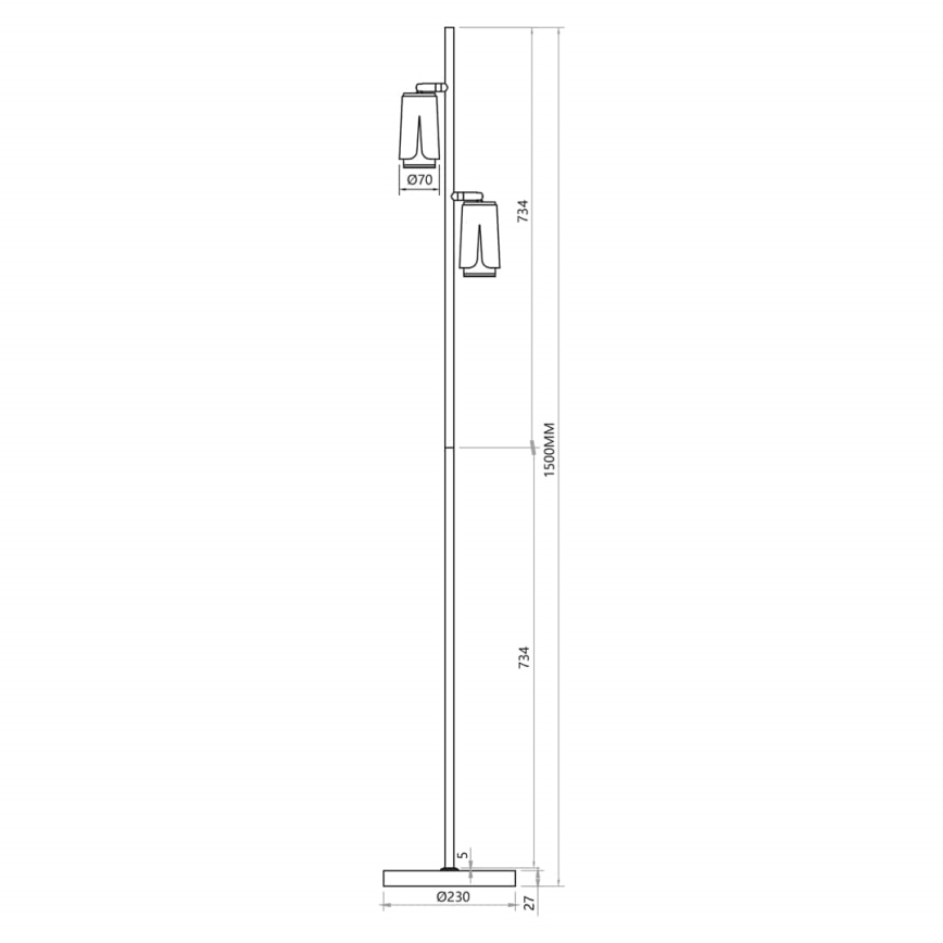 Lattialamppu KUKKA 2xGU10/8W/230V musta