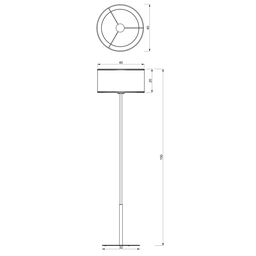 Lattialamppu LOFT SHADE 1xE27/60W/230V musta