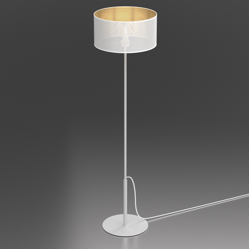 Lattialamppu LOFT SHADE 1xE27/60W/230V valkoinen/kulta