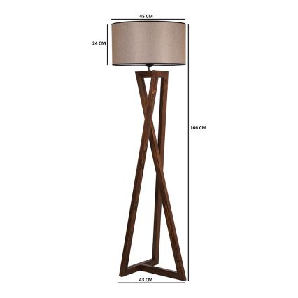 Lattialamppu MACKA 1xE27/60W/230V beige/ruskea