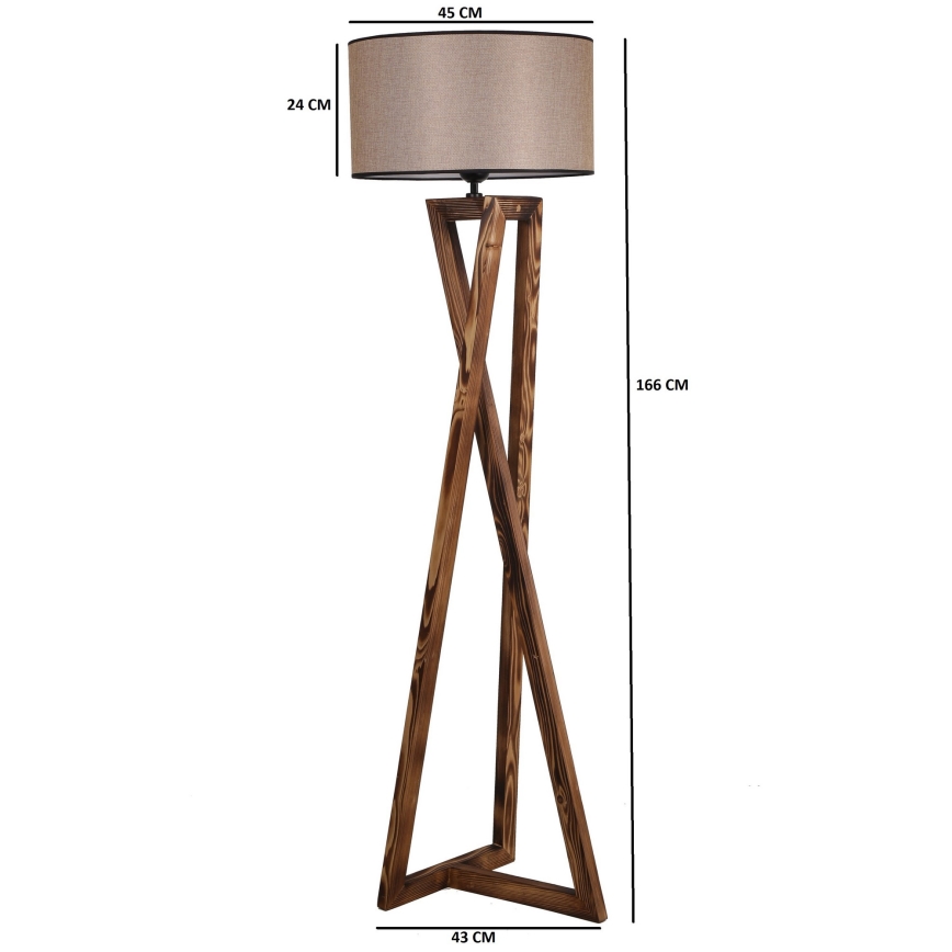 Lattialamppu MACKA 1xE27/60W/230V beige/ruskea