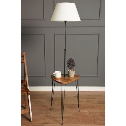Lattialamppu pöydällä 1xE27/40W/230V musta/ruskea