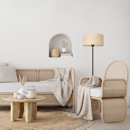 Lattialamppu RATTAN 1xE27/60W/230V rottinki