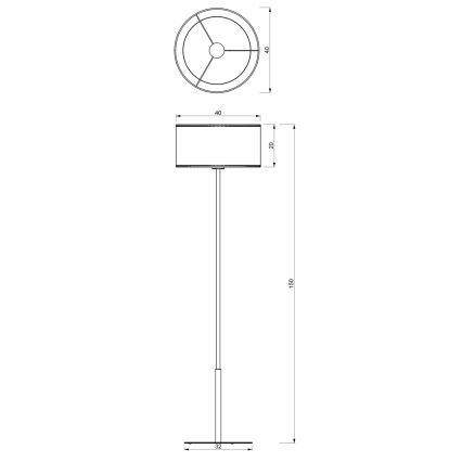 Lattialamppu RATTAN 1xE27/60W/230V rottinki