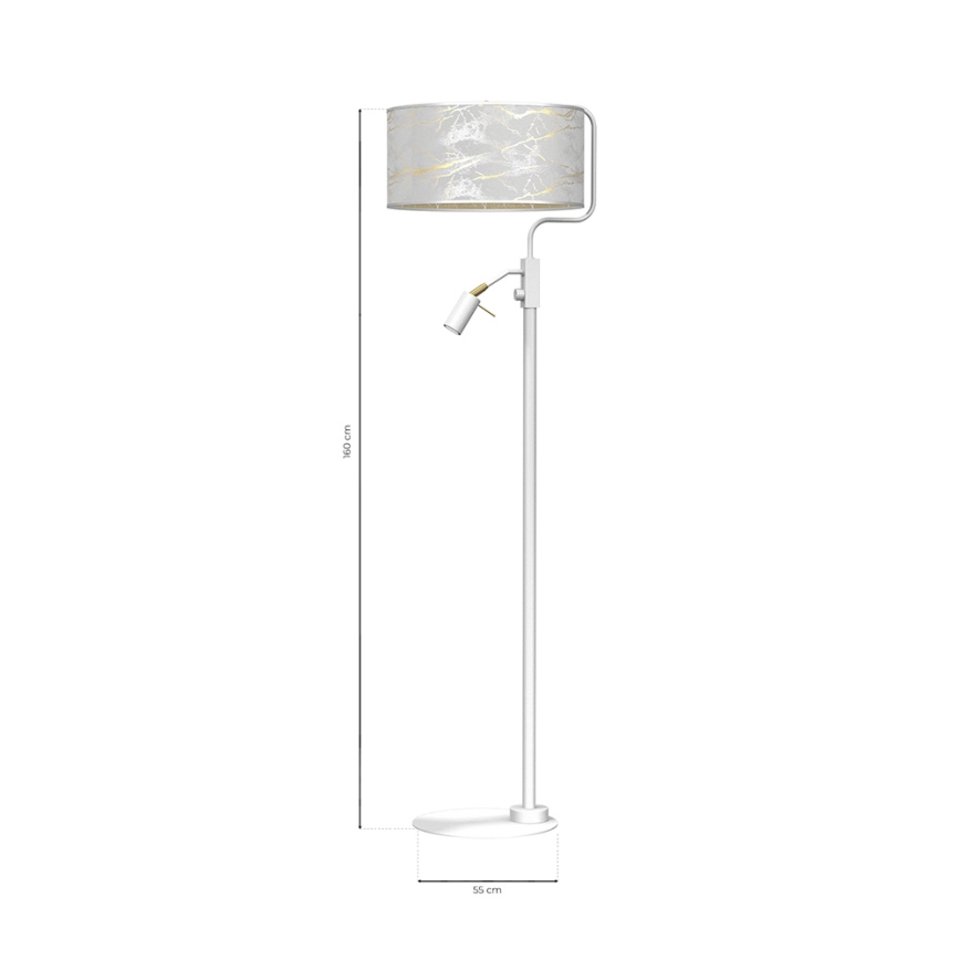 Lattialamppu SENSO 1xE27/40W/230V + 1xGU10/7W valkoinen