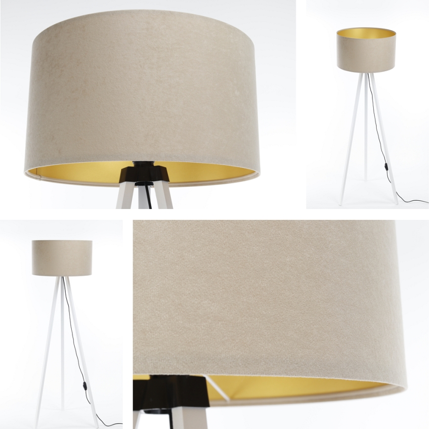 Lattialamppu STANDART 1xE27/60W/230V beige/valkoinen