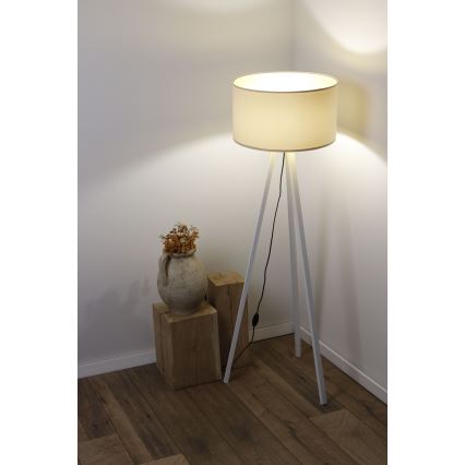 Lattialamppu STANDART 1xE27/60W/230V kermainen/valkoinen