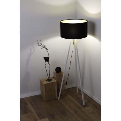 Lattialamppu STANDART 1xE27/60W/230V musta/valkoinen