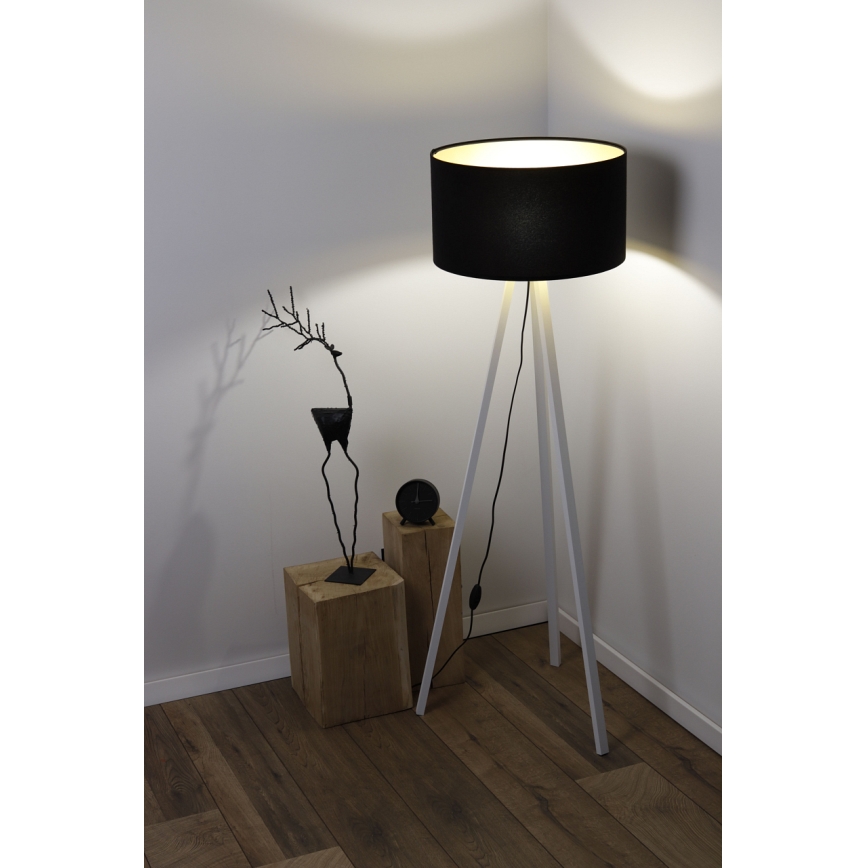 Lattialamppu STANDART 1xE27/60W/230V musta/valkoinen