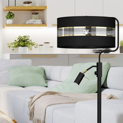 Lattialamppu ULTIMO 1xE27/40W/230V + 1xGU10/MR11/7W musta