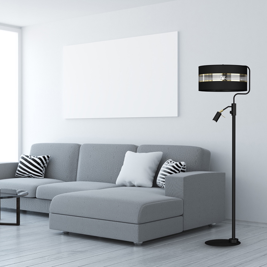 Lattialamppu ULTIMO 1xE27/40W/230V + 1xGU10/MR11/7W musta