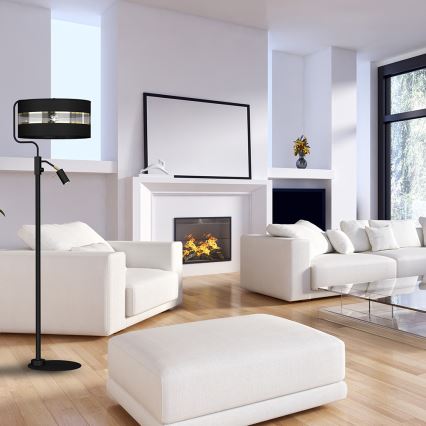 Lattialamppu ULTIMO 1xE27/40W/230V + 1xGU10/MR11/7W musta