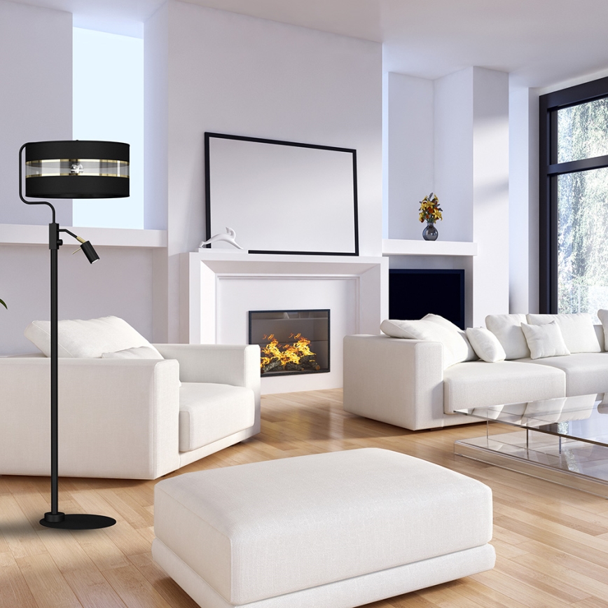Lattialamppu ULTIMO 1xE27/40W/230V + 1xGU10/MR11/7W musta