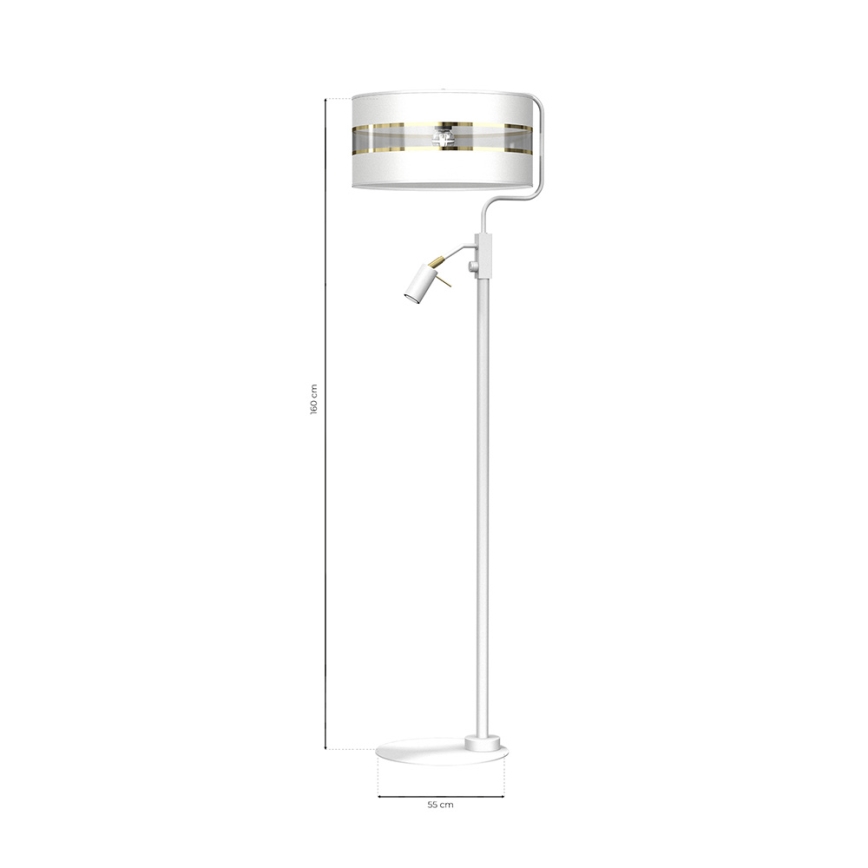 Lattialamppu ULTIMO 1xE27/40W/230V + 1xGU10/MR11/7W valkoinen