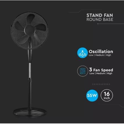 Lattiatuuletin 55W 43cm musta