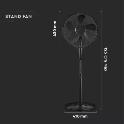 Lattiatuuletin 55W 43cm musta