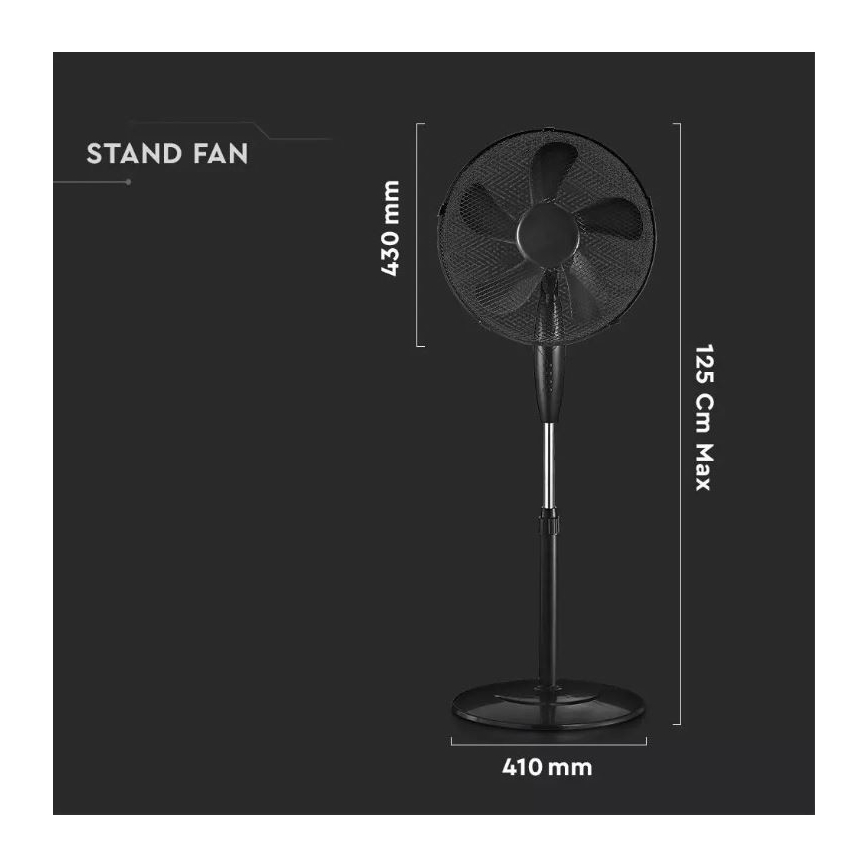 Lattiatuuletin 55W 43cm musta