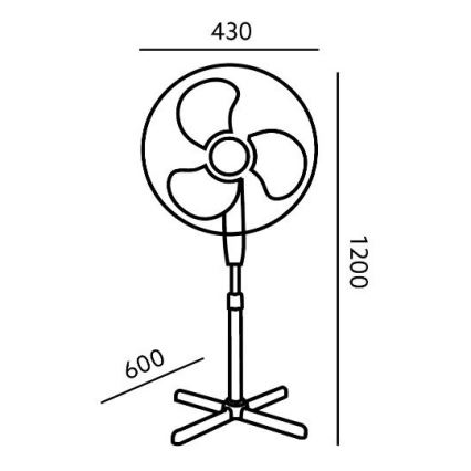 Lattiatuuletin VIENTO 45W / 230V musta