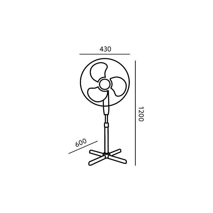 Lattiatuuletin VIENTO 45W / 230V musta