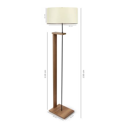 Lattiavalaisin AYD 1xE27/40W/230V ruskea / kerma