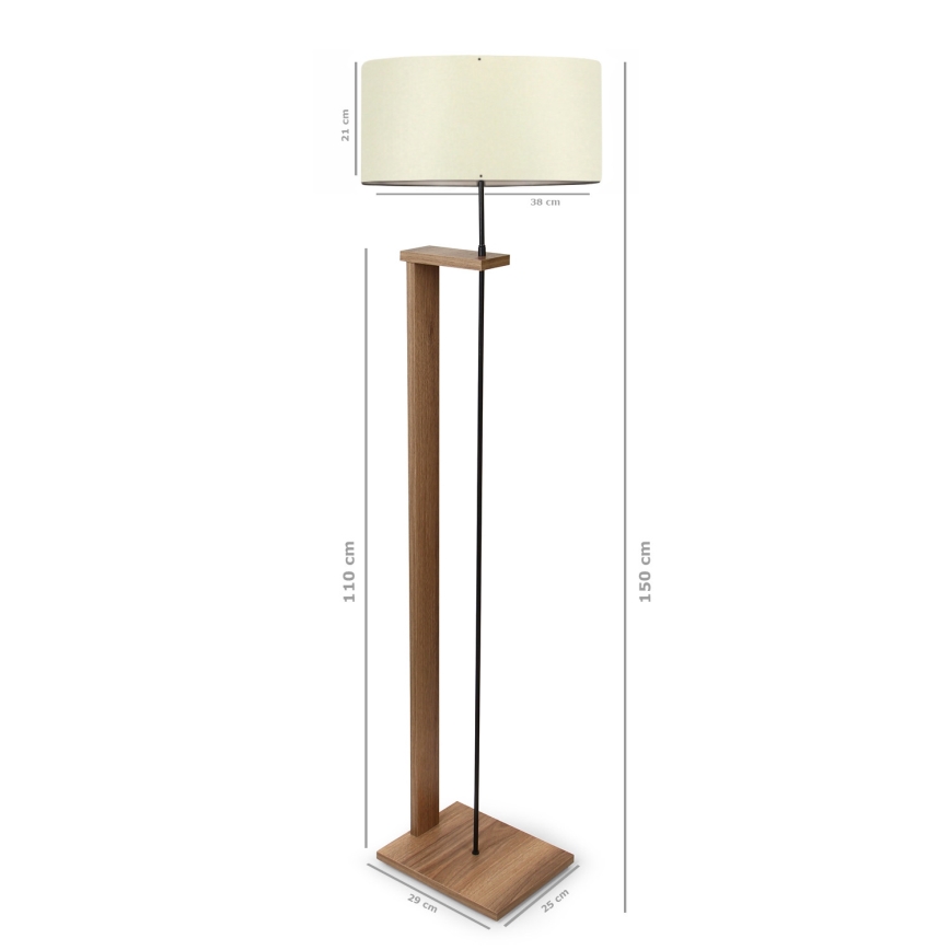 Lattiavalaisin AYD 1xE27/40W/230V ruskea / kerma