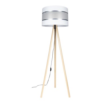 Lattiavalaisin CORAL 1xE27/60W/230V beige/valkoinen/matattu kromi