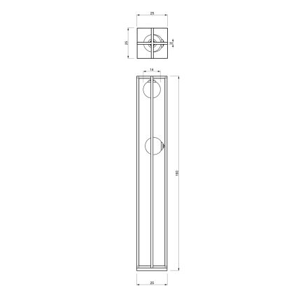 Lattiavalaisin DIEGO 2xE14/40W/230V musta