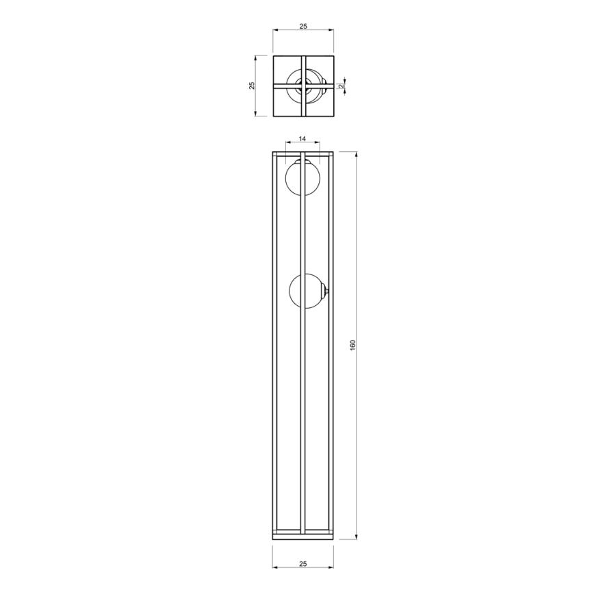 Lattiavalaisin DIEGO 2xE14/40W/230V musta
