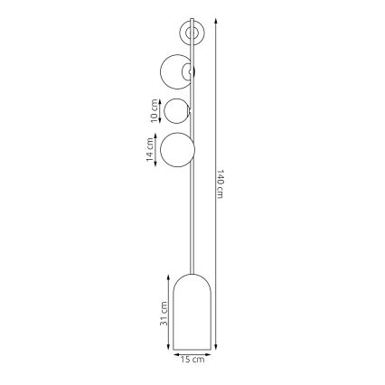 Lattiavalaisin ETNO 4xG9/8W/230V musta