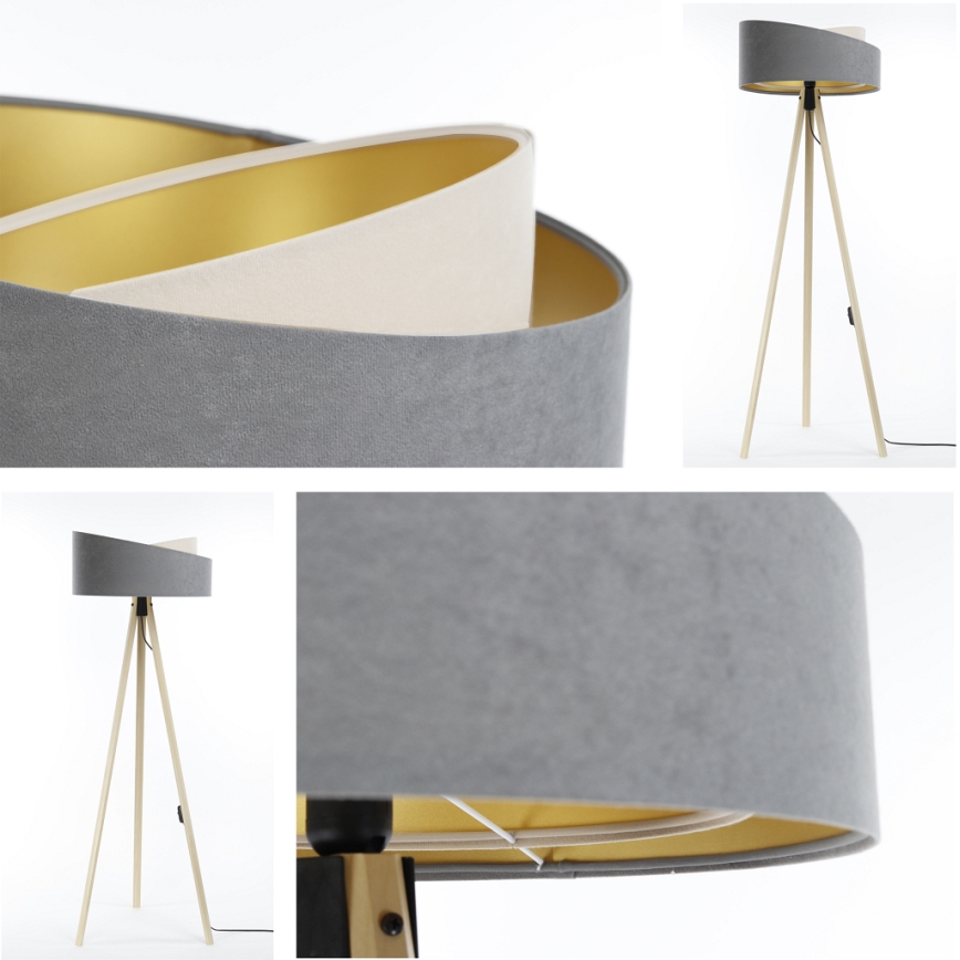 Lattiavalaisin GALAXY 1xE27/60W/230V harmaa/beige