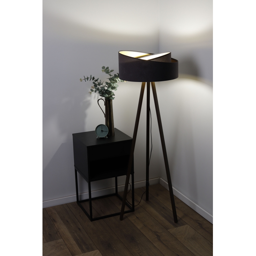 Lattiavalaisin GALAXY 1xE27/60W/230V harmaa/musta