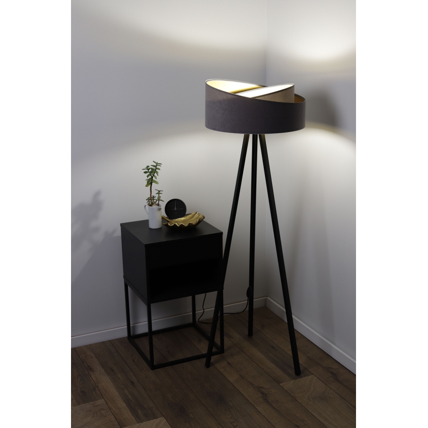 Lattiavalaisin GALAXY 1xE27/60W/230V harmaa/musta