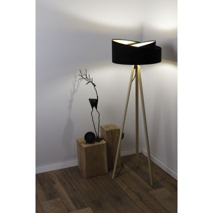 Lattiavalaisin GALAXY 1xE27/60W/230V musta/beige