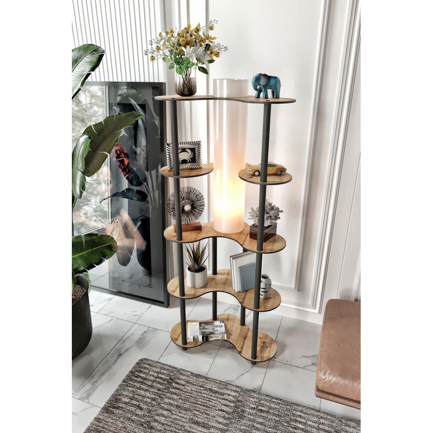 Lattiavalaisin hyllyillä 1xE27/40W/230V 150 cm musta/beige