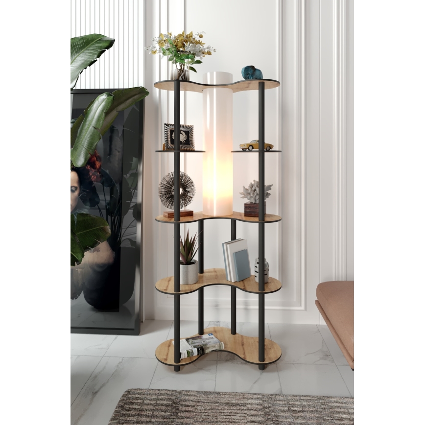 Lattiavalaisin hyllyillä 1xE27/40W/230V 150 cm musta/beige