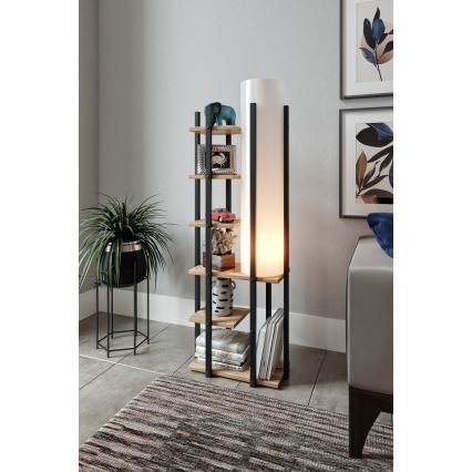 Lattiavalaisin hyllyillä MODA DOR 1xE27/40W/230V musta/ruskea