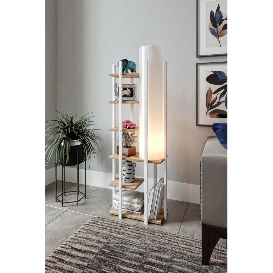 Lattiavalaisin hyllyillä MODA DOR 1xE27/40W/230V valkoinen/ruskea