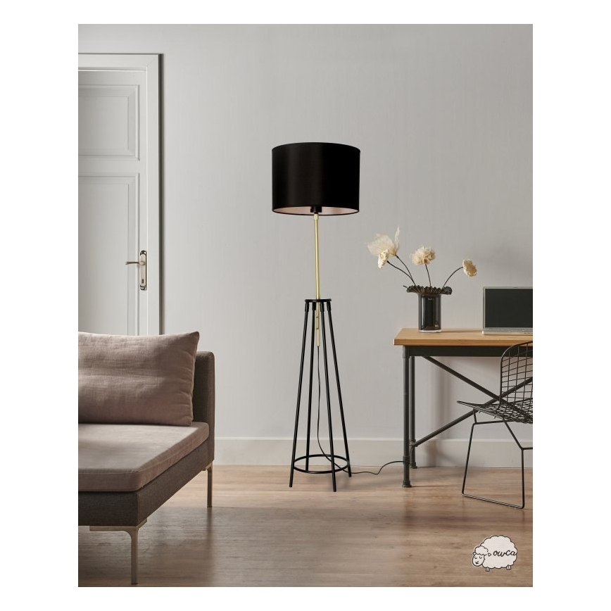 Lattiavalaisin TEGOLA 1xE27/60W/230V musta/kulta