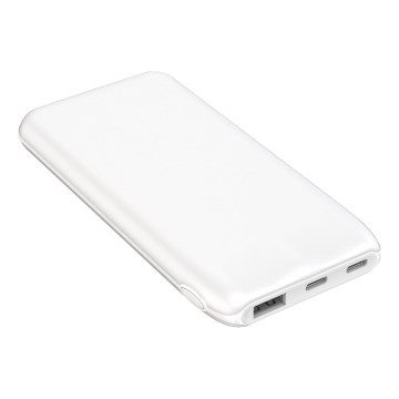 Laturi 10000 mAh 10W Power Delivery 2xUSB-C + 1xUSB-A valkoinen